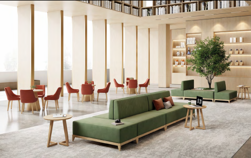 Modern luxury outdoor furniture set on a high-end resort terrace