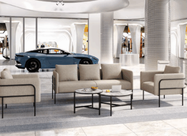High-quality outdoor furniture manufacturing facility showing assembly line