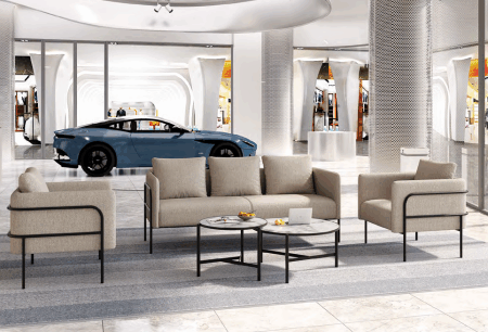 Contemporary minimalist outdoor lounge set for commercial use