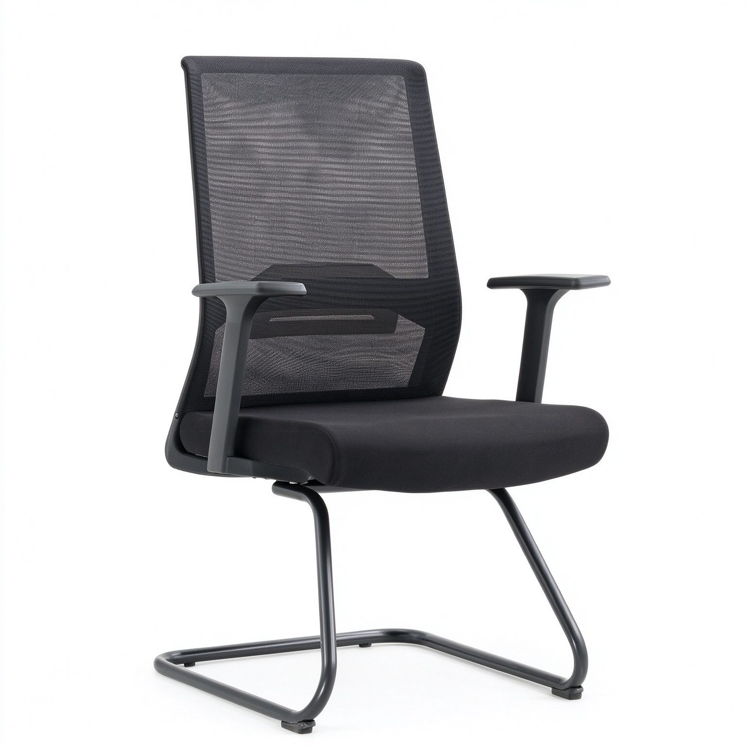 Lifting Waist Non Swivel Mesh Office Visitor Meeting Bow Chair With Fixed Arm Office Furniture Lab Work Station Computer Chair