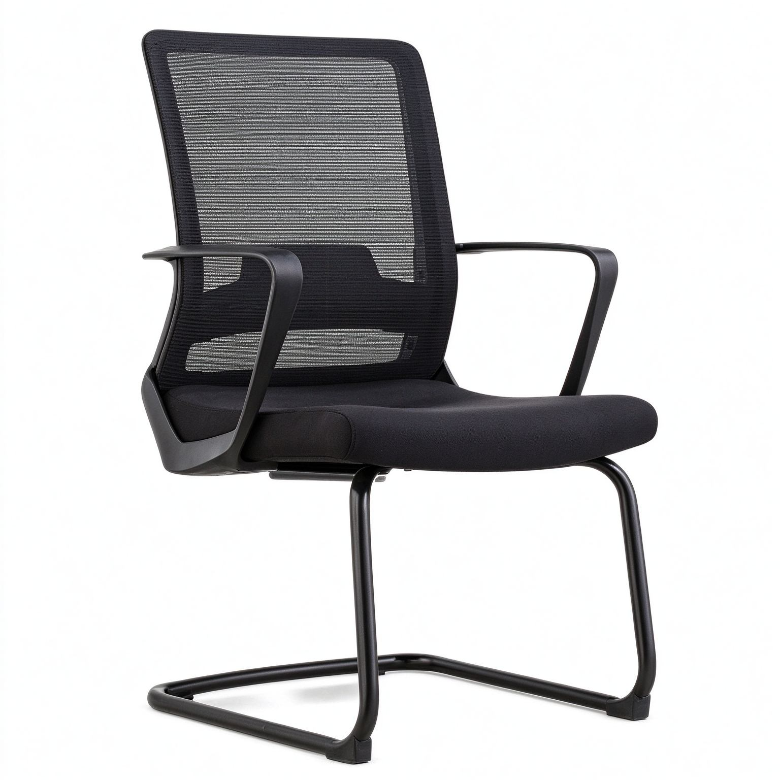 Ergonomic PP Arms Advanced Mesh Office Chair With Ventilate Cushion Non Revolving Computer Chair With Lumbar Support