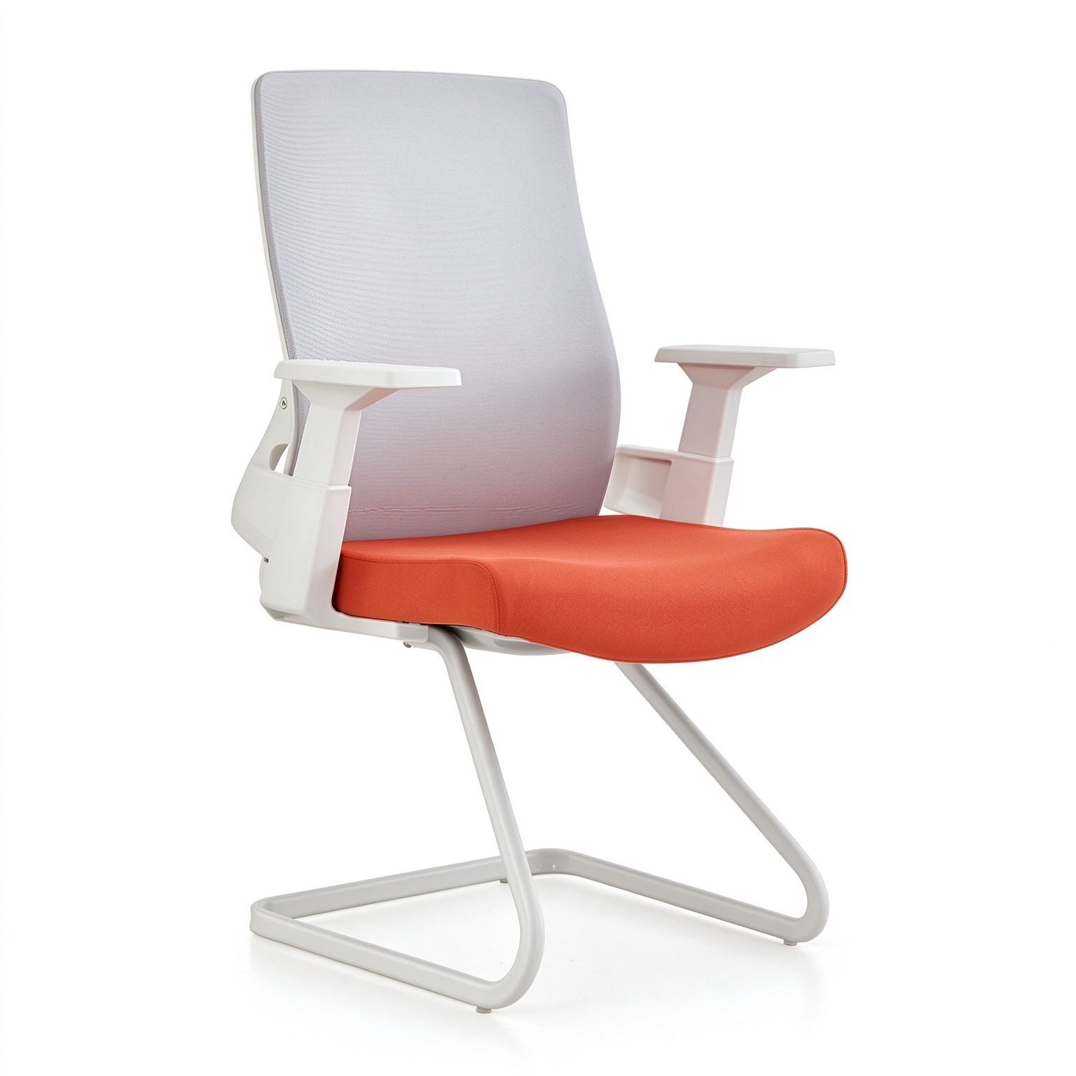 Mid Back Mesh Cozy Office Reception Guest Chair With T-Shaped PP Armrest Home Office Ergonomic Working Chair With Fixed Frame