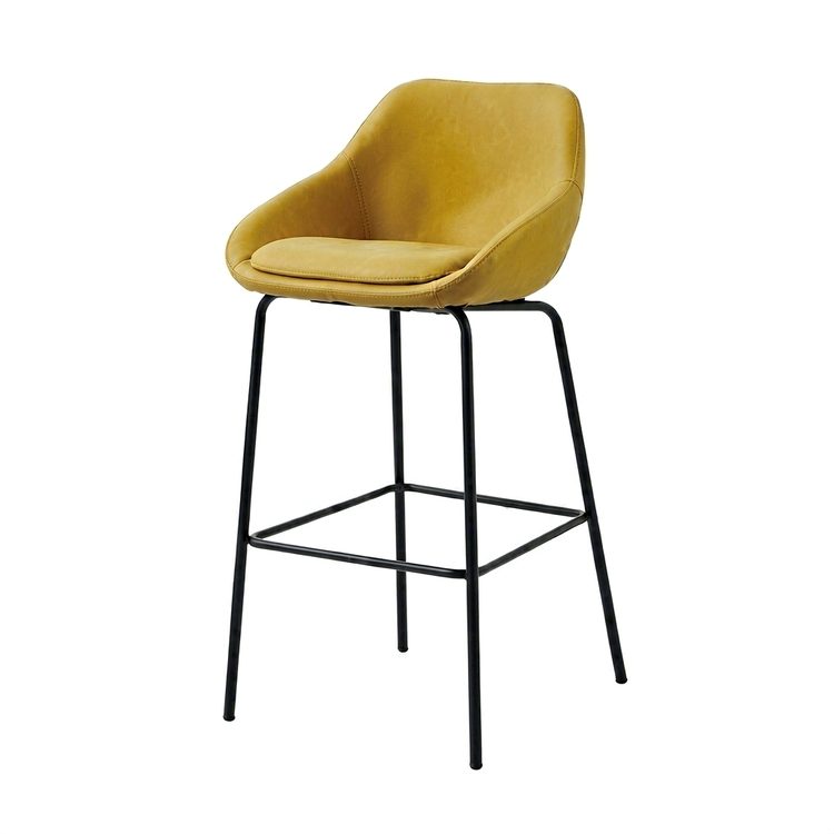 Whole Sale Price High-density Foam Seat Bistro bar Stool Steel Legs bar Chairs Leather Colorful for Office Pantry