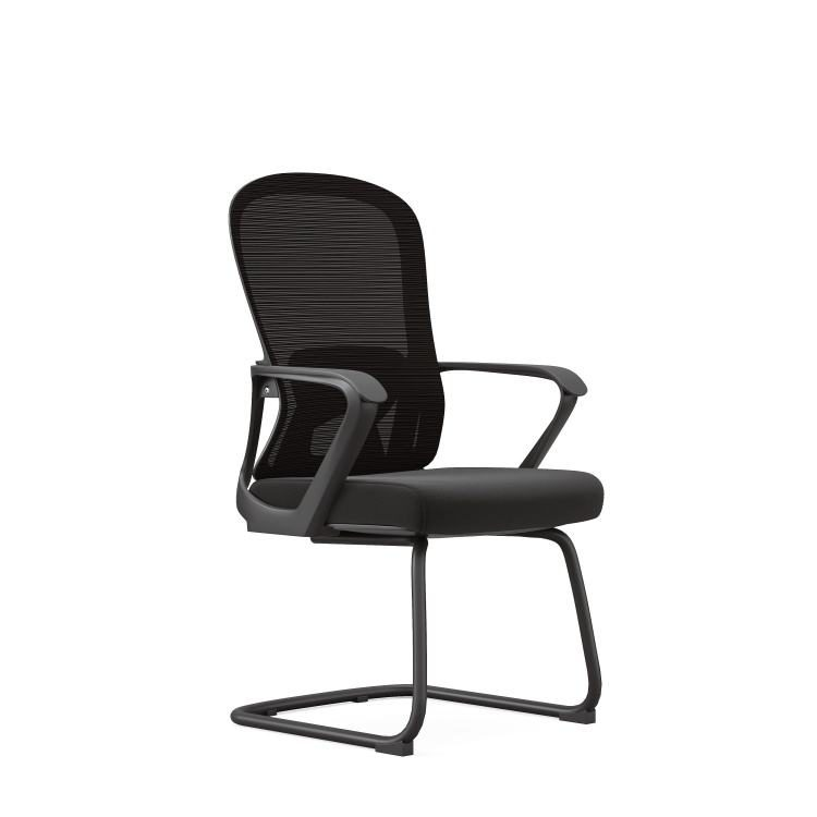 Modern Ergonomic Adjustable Height Fixed Armrest Mid Back Mesh Aluminum Frame Staff Task Chair for Home Office Use Visitors