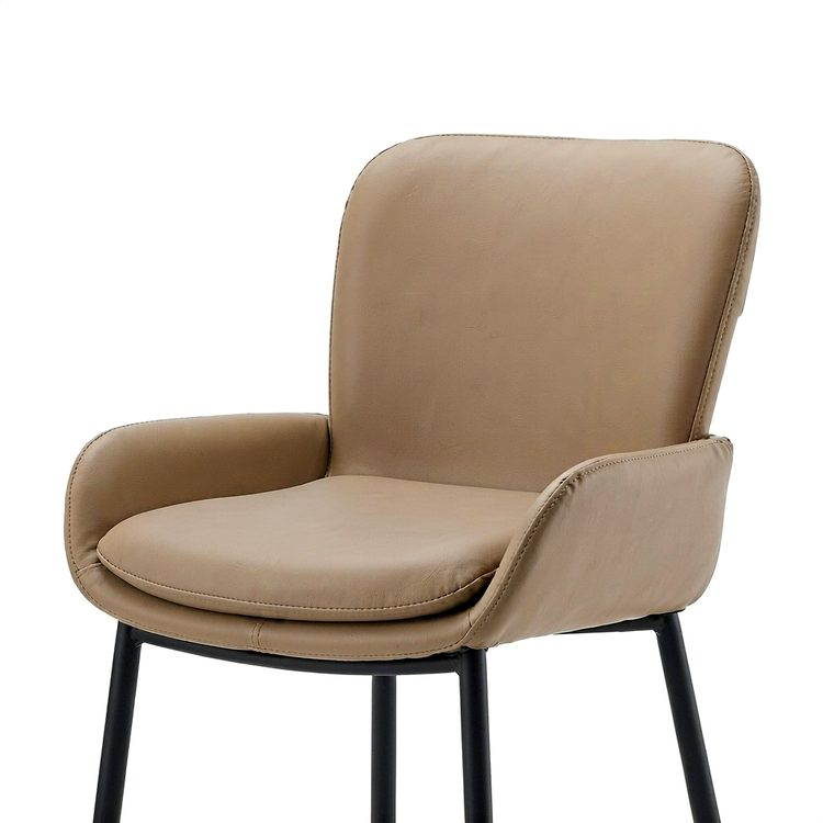 Minimalist Luxury Chair, Sleek Ergonomic Counter Height Chairs, Upholstered PU Leather for Kitchen Island Home Bar & Dining Area