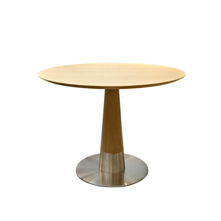 Premium Modern Round Extendable Dining Table Chair Set Black Walnut Top Metal Legs 6-Seater Home Furniture