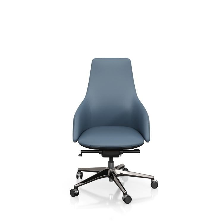 Elegant Leather Office Chair Ergonomic with Adjustable Headrest for Comfortable Modern Home Office Work
