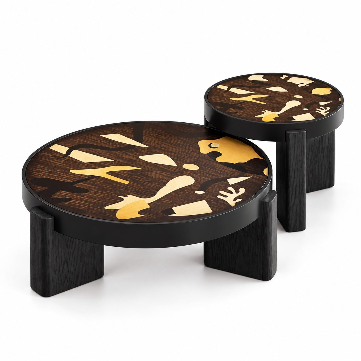Creative Designer Italian Minimalist Coffee Table Combination for Home Living Room High-end Antique Circular Coffee Table