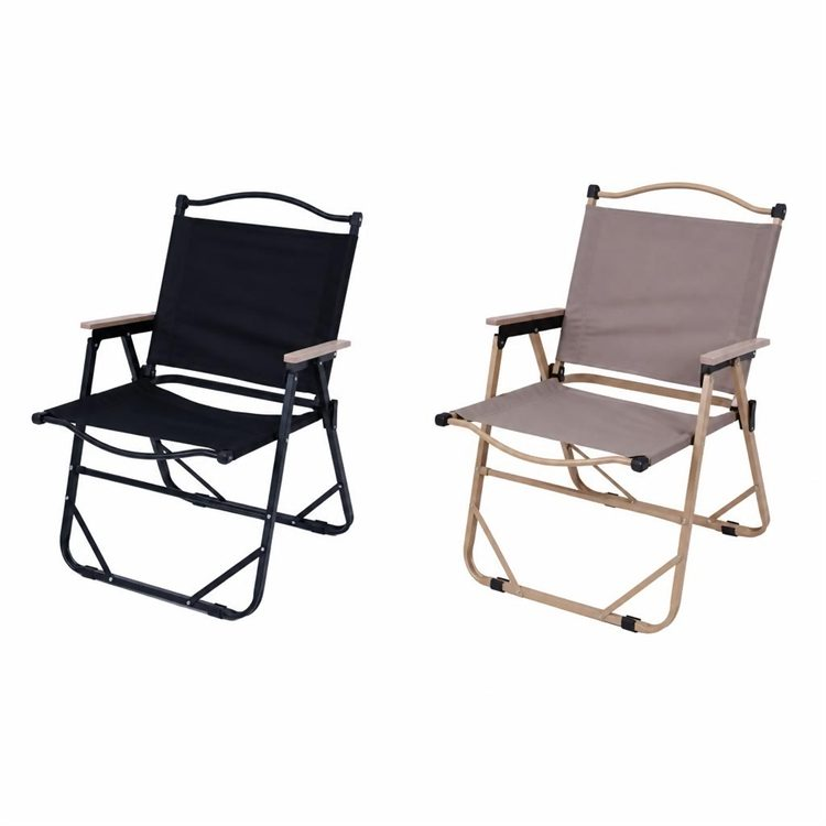 Breathable Oxford Fabric Iron Solid Wood Frame Kermit Chair-High Ventilation Design Foldable Lightweight Portable Hiking Beach