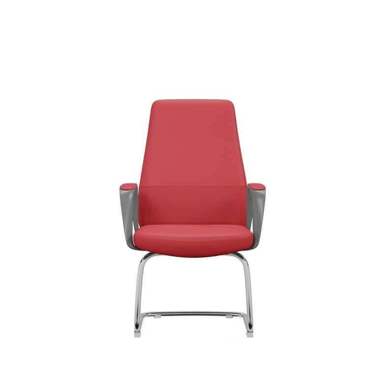 Leather Material Meeting Chair | Premium Business Reception Chair Ergonomic Stable Office Seat