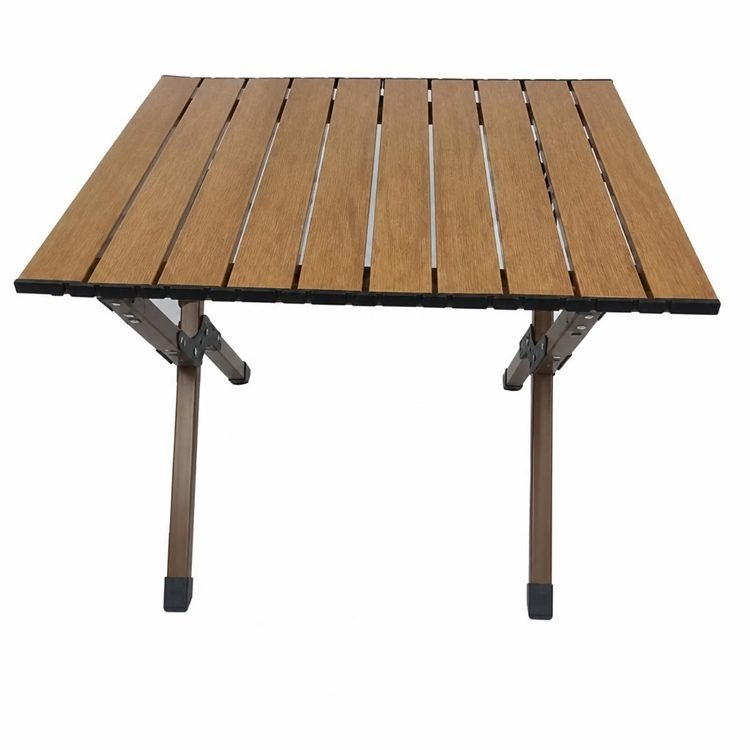 Space Saving Portable Thickened Carbon Steel Folding Roll Top Table Outdoor Camping Beach Picnic Supplies