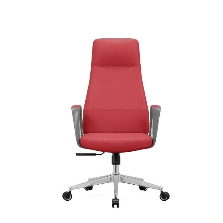High Quality Comfortable PU Leather Office Chair Height Adjustable Red Ergonomic Chair High Back Office Boss Computer Chair