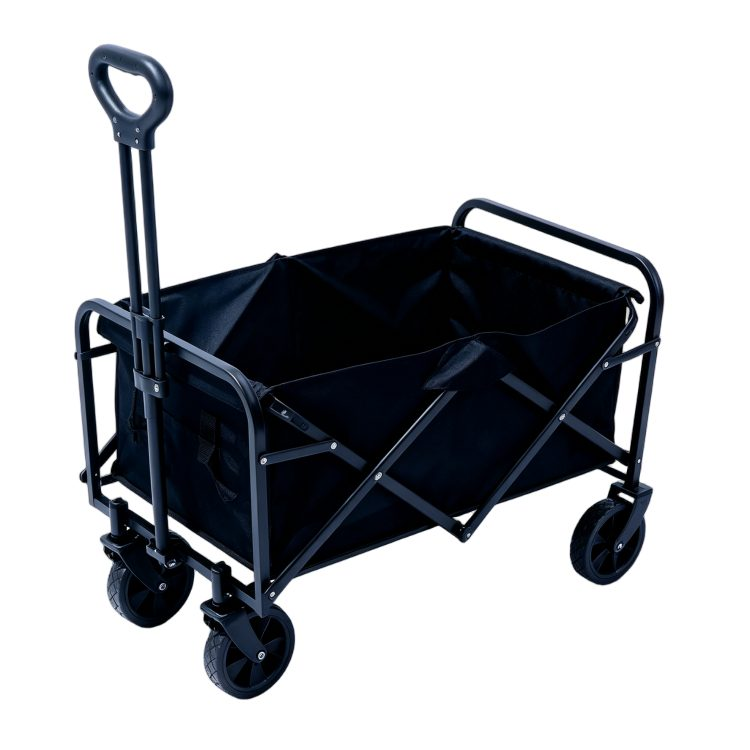 Compact Folding Camping Wagon 5 Inch Fold Flat Four Wheel Utility Cart Portable Outdoor for Beach Shopping