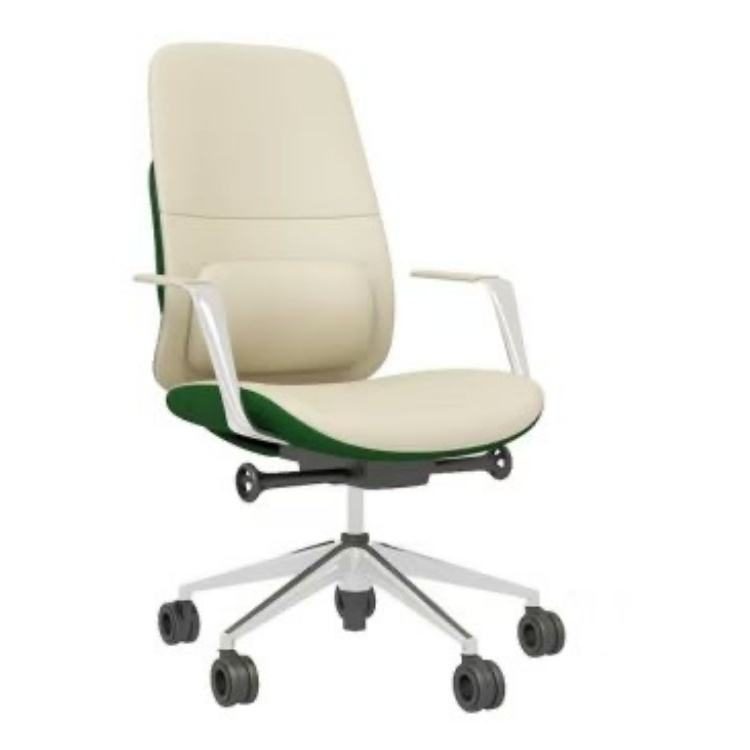 Modern Executive Mid Back Ergonomic PU Leather Swivel Office Chair Adjustable Height Padded Seat Comfortable Design