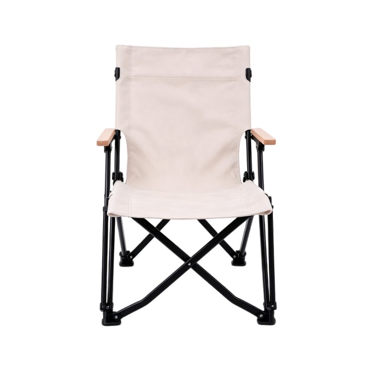 Portable Small Size Folding Lounge Chair Beech Armrest Carbon Steel Frame Waterproof Oxford Seat Camping Beach Fishing