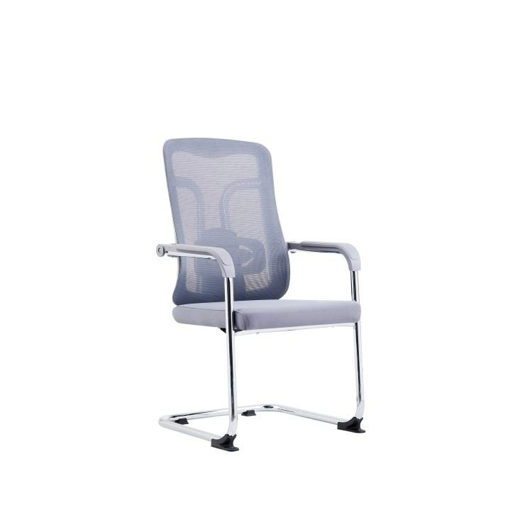 China Factory Sell Hot Low Price Office Meeting Chair with Fixed Armrest and U Shape Chrome Legs Mesh Ergonomic Chair