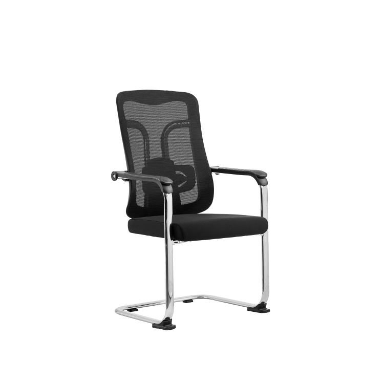 Lumbar Support Executive Mesh Chair Executive Comfortable Fixed Armrest Meeting Chair Without Wheels
