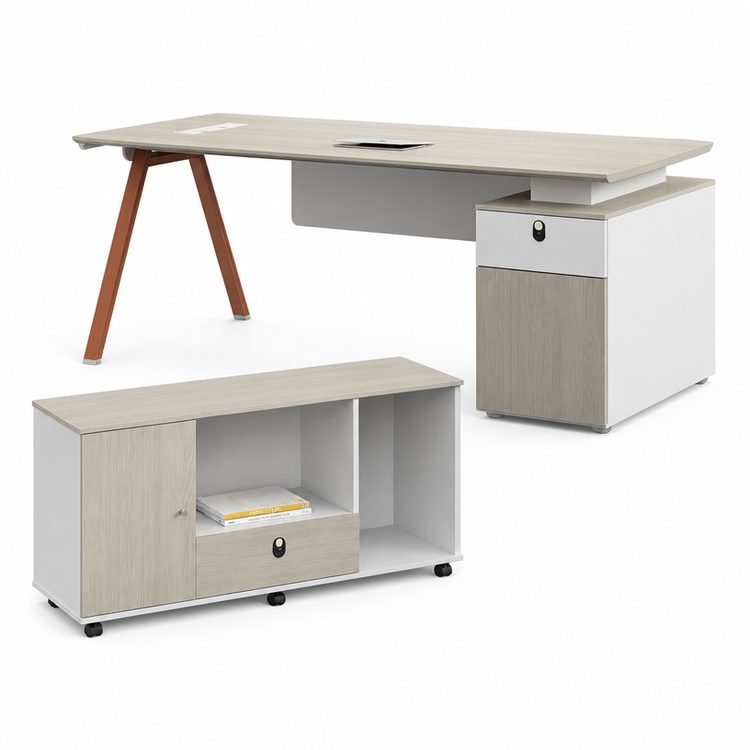 Minimalist Modern Executive Desk & Chair Set: Single-Person CEO Manager Supervisor Table, Large Executive Desk Combo Ideal