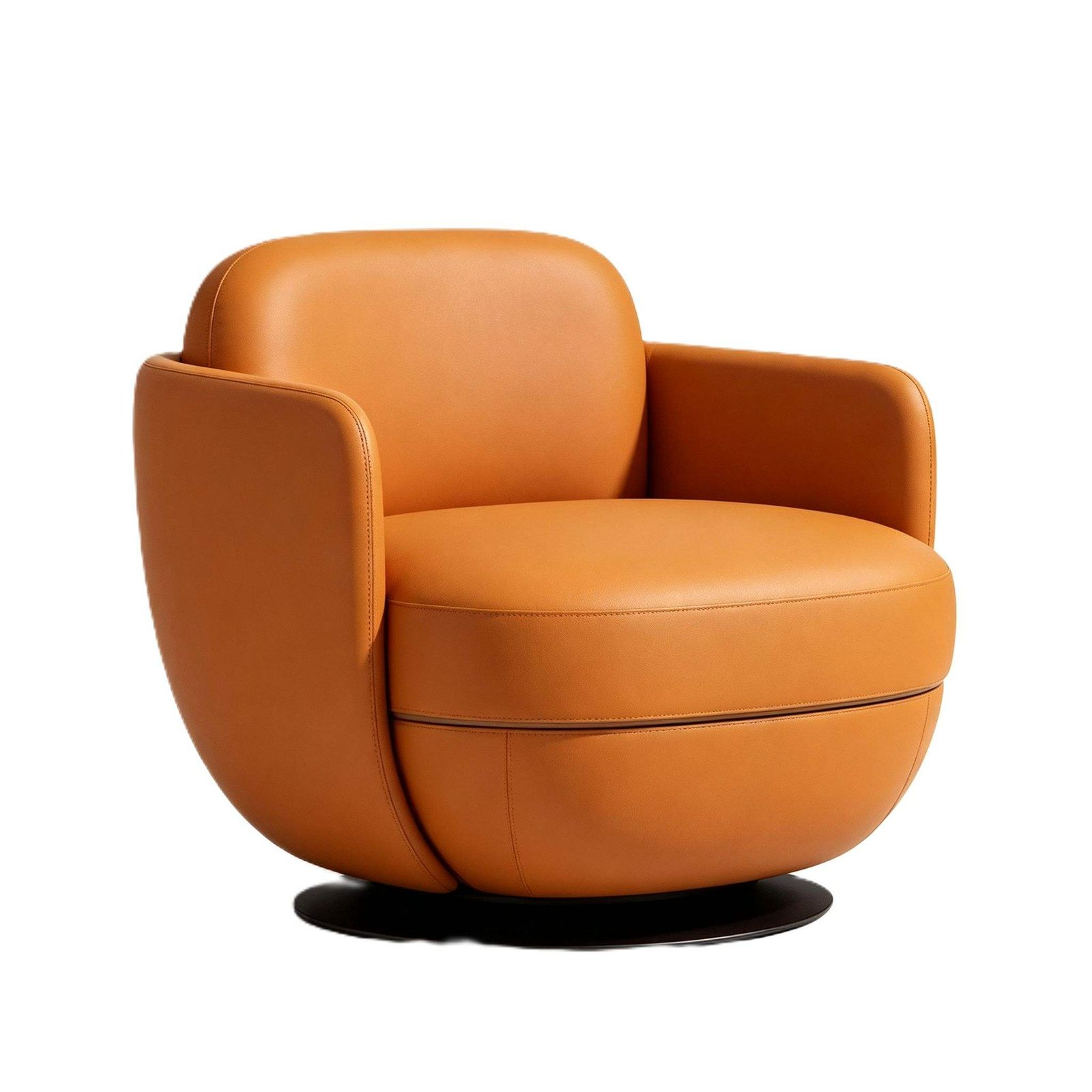 Swivel Lounge Chair with 360 Degree Rotation & Black Metal Legs, Modern Comfortable Design