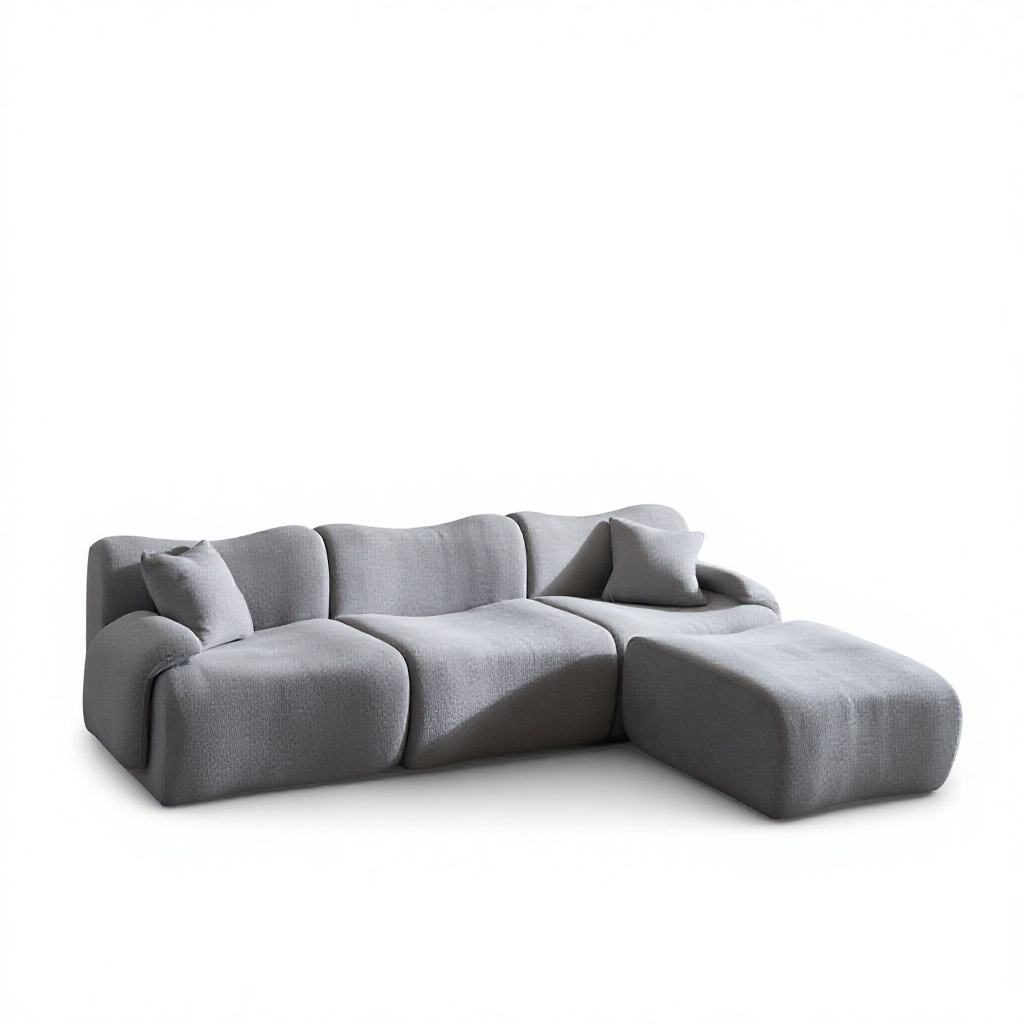 Compressed One-Seater Sofa Right Left or Armless, Space-Saving Packed Compact Sofa