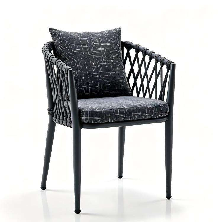 Modern Outdoor Dining Sofa Set Aluminum Frame+PE Rattan Chairs Weather Resistant Table Villa Courtyard Patio Garden