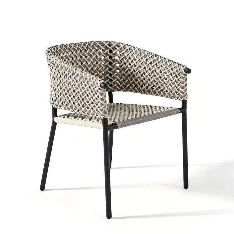 Modern Minimalist Rattan Aluminum Outdoor Furniture Set, Weather Resistant Waterproof Patio Bar Stool Chaise Lounge Coffee Table