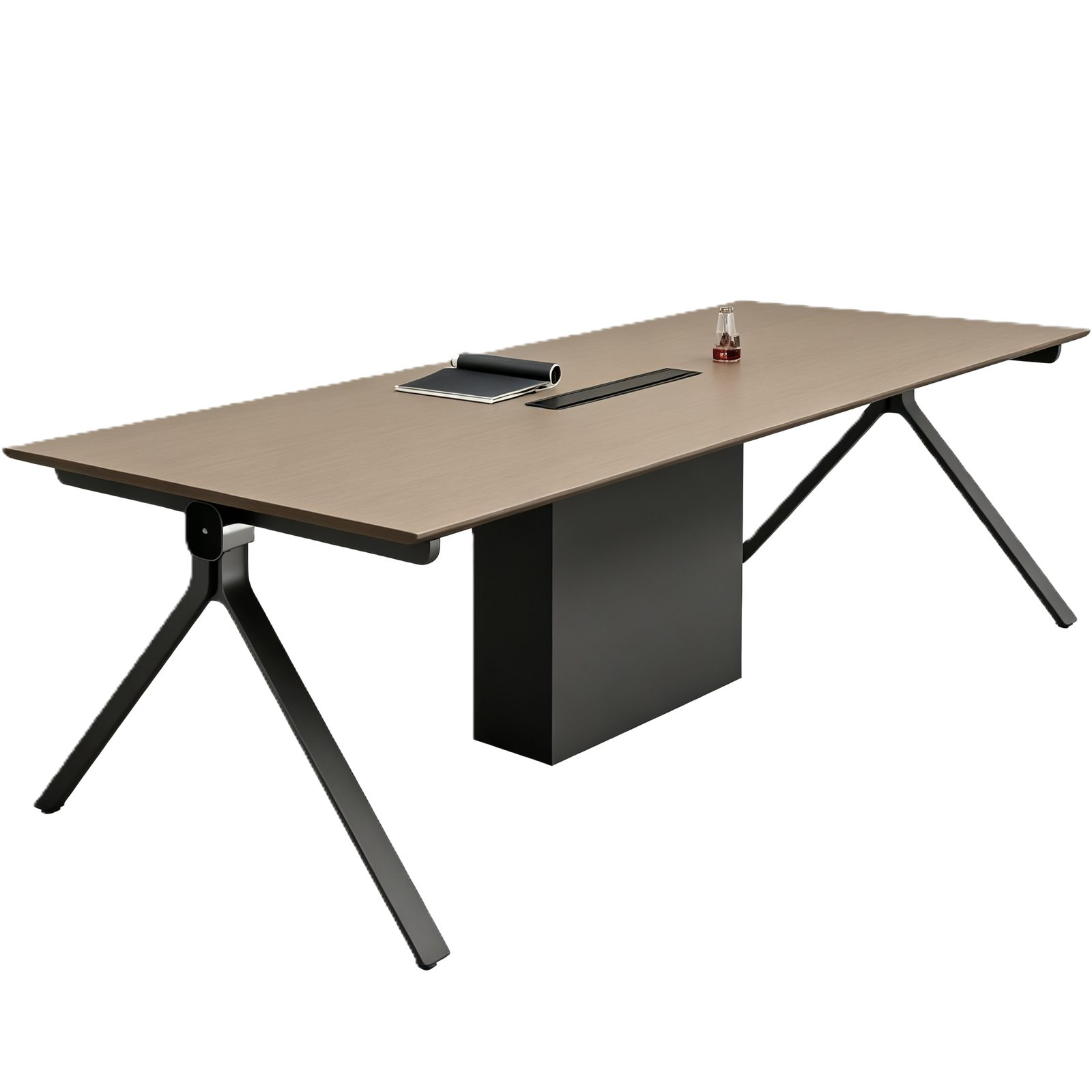 Modern Conference Table with E0 Eco Panel, Double-Sided Power Outlets & Painted Wood Finish
