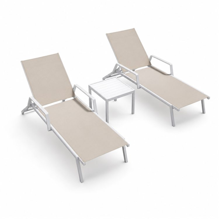 Modern Design Stackable Patio Lounger Chair Swimming Pool Furniture Aluminum Outdoor Chaise Sun Lounge