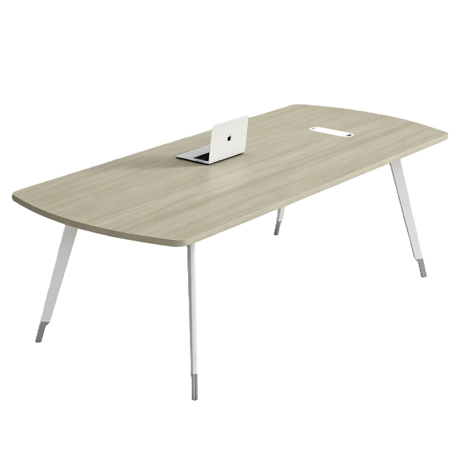 Compact Conference Table with Side Steel Legs, Power & USB Cable Box, E0 Eco Board