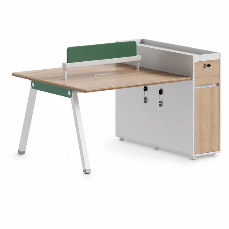 Modern Open Work Station Cubicle 2 Person Workstation Desk Melamine-E1 Material Extendable Modular Design for Commercial Use