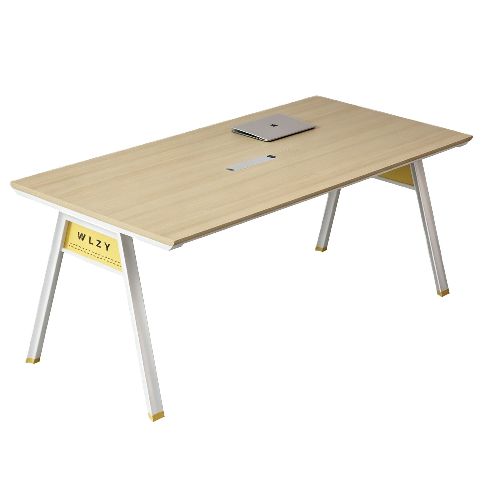 Small Conference Table with Power & USB Cable Box, E0 Eco Board, Beveled HDF Edge Panel & Center Cable Hole