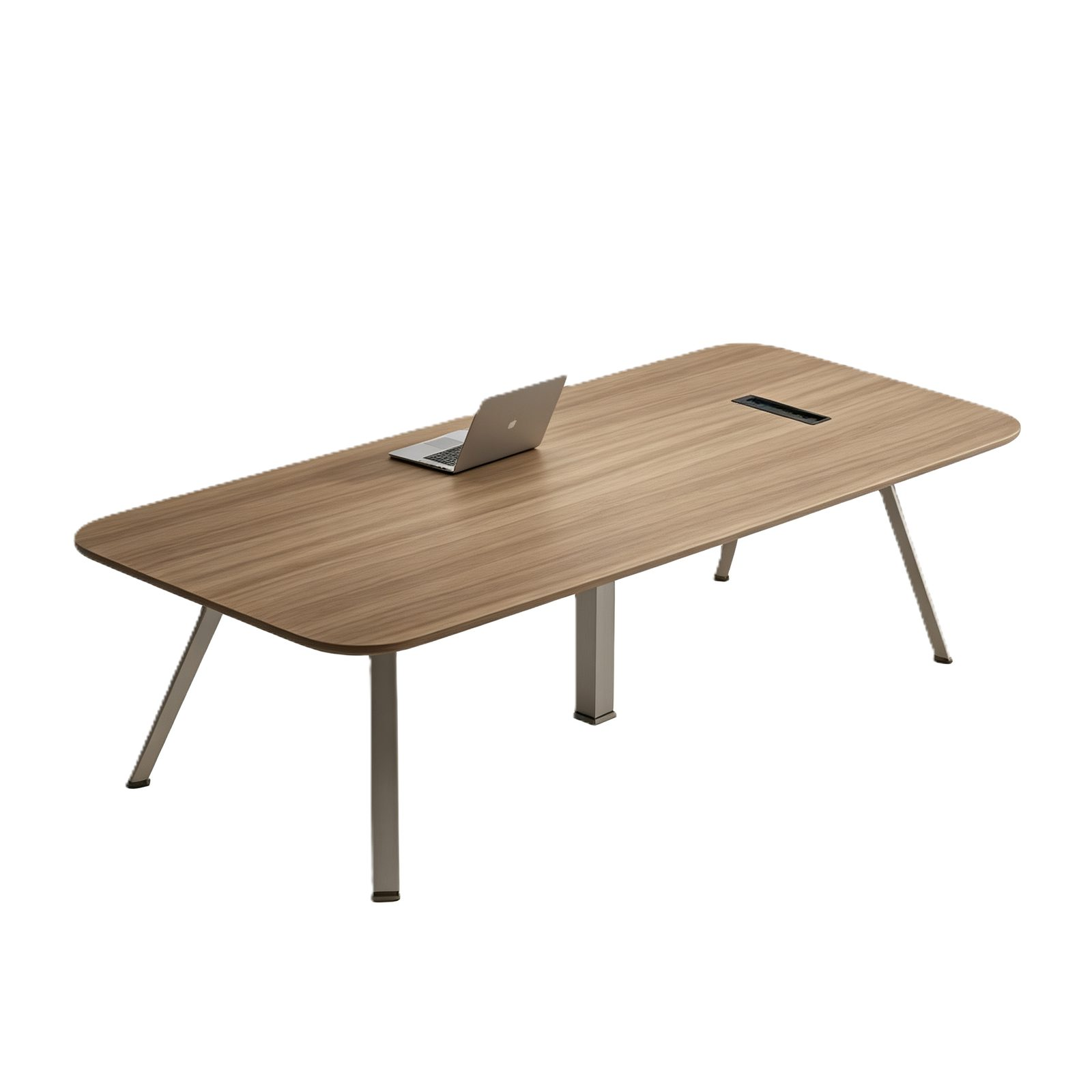 Conference Table with Power & USB Cable Box, E0 Eco Board, Patented Steel Frame Legs & PUR Edge Banding