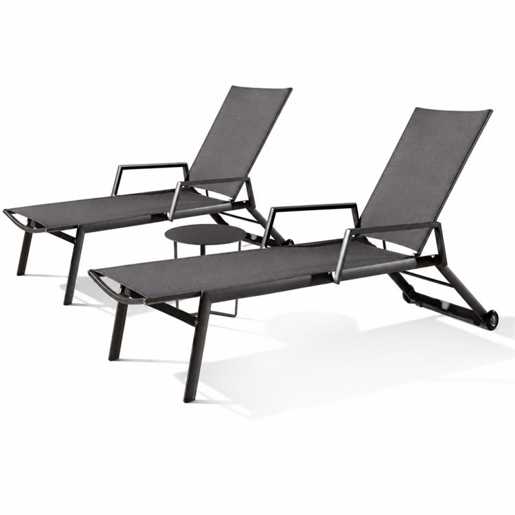 Hot Selling Poolside Outdoor Sunlounger Durable Steel Frame With Wheels Easy-to-Assemble KD Structure for Garden and Hotels