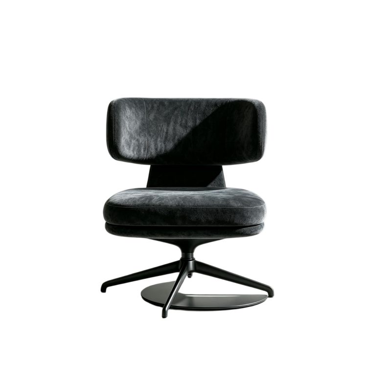 Modern Nordic Swivel Revolving Visitor Negotiation Chair with Aluminum Alloy Frame and Wood Backrest for Hotel Lobby Reception