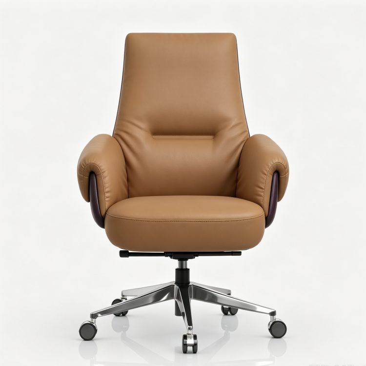 Modern Mid Back Ergonomic Executive Office PU Leather Chair Donati Mechanism 5-Position Lock Synchronous Tilt Home Office