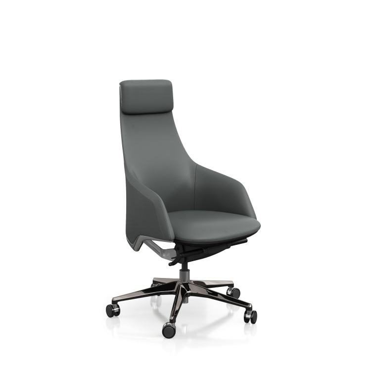 Executive Chair with Adjustable Headrest & Synchronous Tilt Mechanism