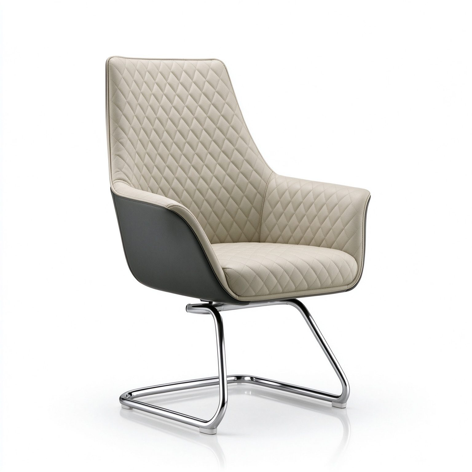 Premium Executive Chair Imported PU Leather Steel Frame Back with Molded Foam 2.0mm Electroplated Steel Frame