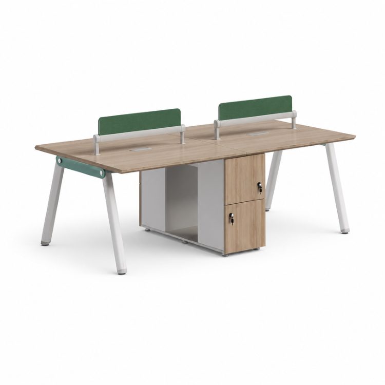 Modern High Quality Modular Extendable Wooden Office Desk 2-4 People Commercial Use Workstation Furniture GENOVA