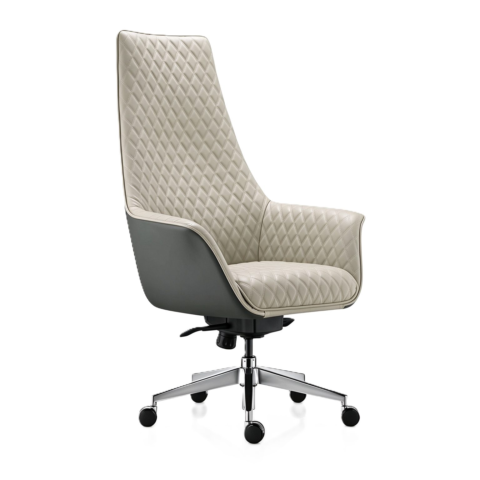 Premium Boss Office Chair Jiwen Mechanism Aluminum 5Star Base Samhong Gas Lift 5 Lock Tilt Silent Casters