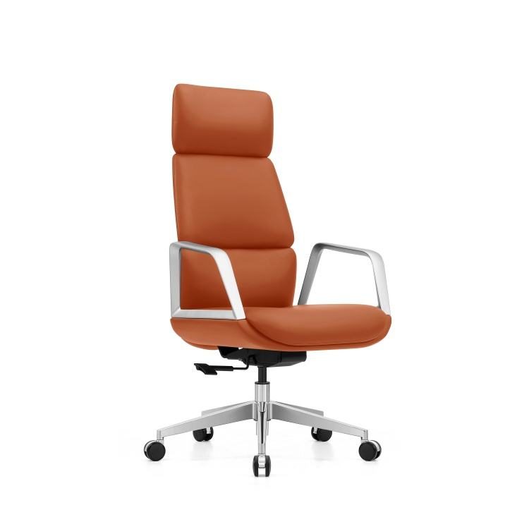 High-Back Executive Office Chair Adjustable Headrest Modern Ergonomic Leather Swivel Conference Comfortable Bureau Chaise Silla