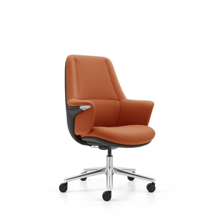 Modern Executive High Back Ergonomic PU Leather Office Chair Aluminum Frame Mechanism Class-3 Gas Fixed
