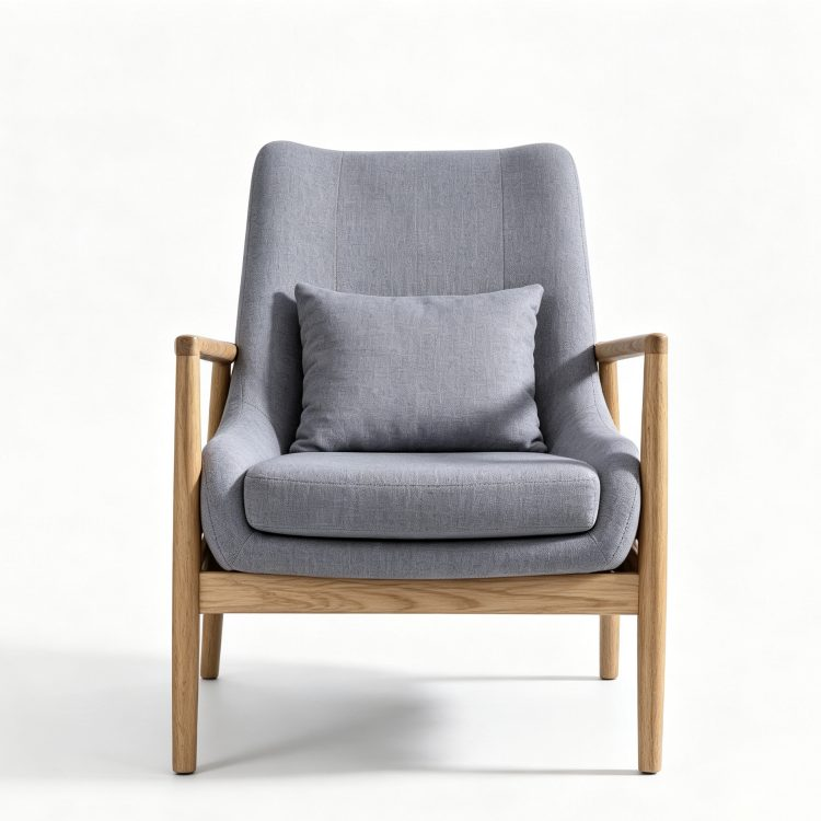 Modern Luxury Fabric Armchair Executive Minimalist Style Single Sofa Leisure Reception Chair for Home Office Lounge Hotel