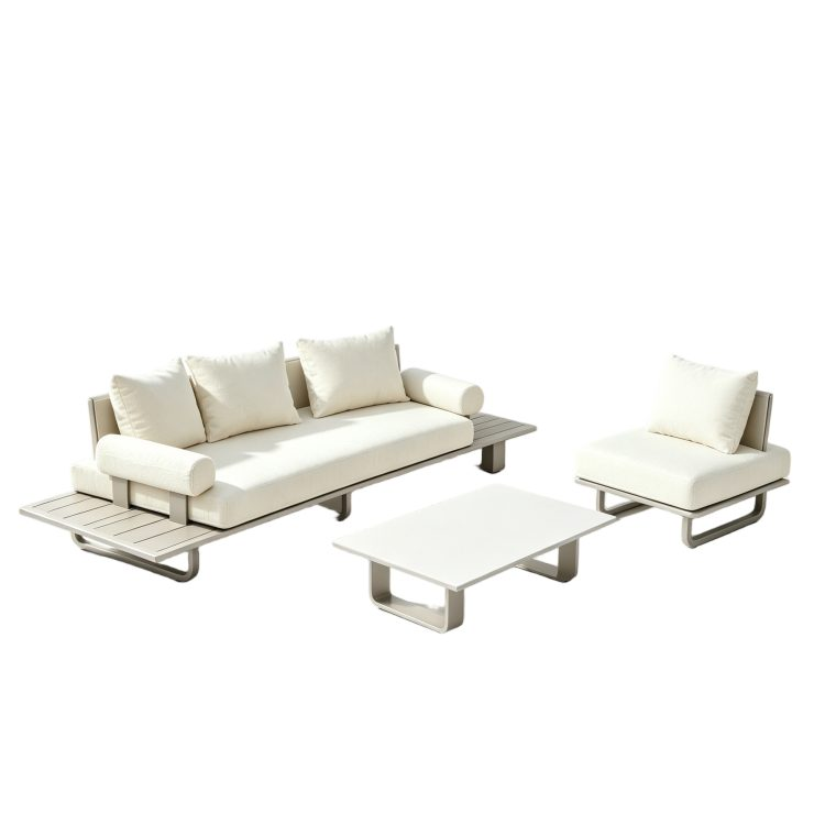 Modern Outside Furniture Outdoor L Shaped Sofa Set Weather-Resistant Furniture for Villas Courtyards Farmhouses Gardens Pools