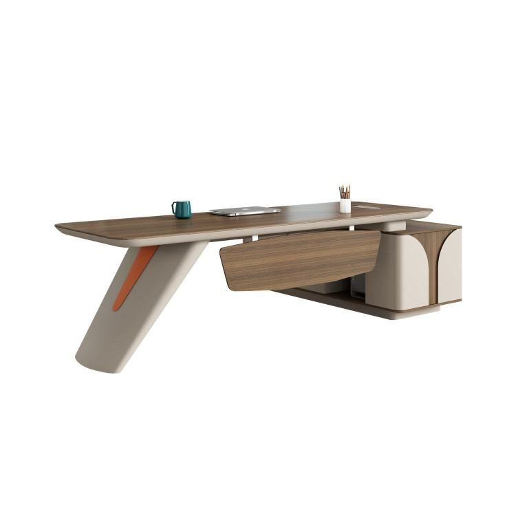 Luxury Modern Revolving L-Shape Office Desk Boss Wooden Desk for Home or School Use