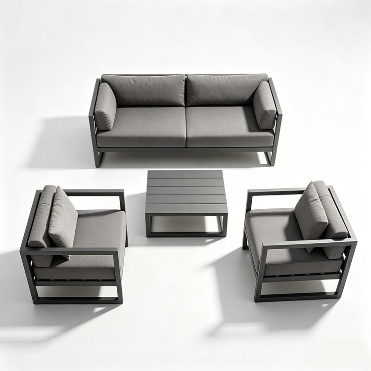 Modern Waterproof Teak Wood Furniture with Cushions Living Room Balcony Garden Patio Hotel Sectional Outdoor Sofa