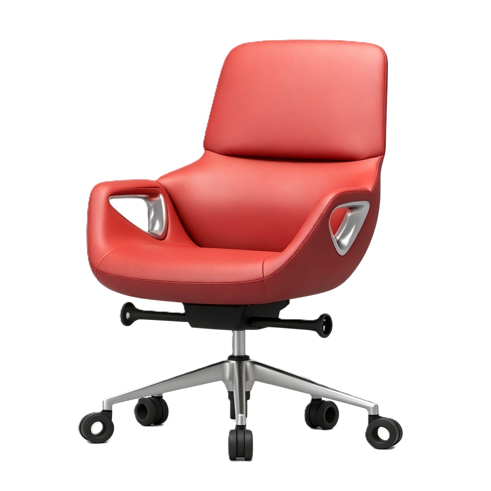 Luxury Leather Office Chair High Back Executive Swivel Modern Ergonomic Boss Chair with Aluminum Base for Office Building