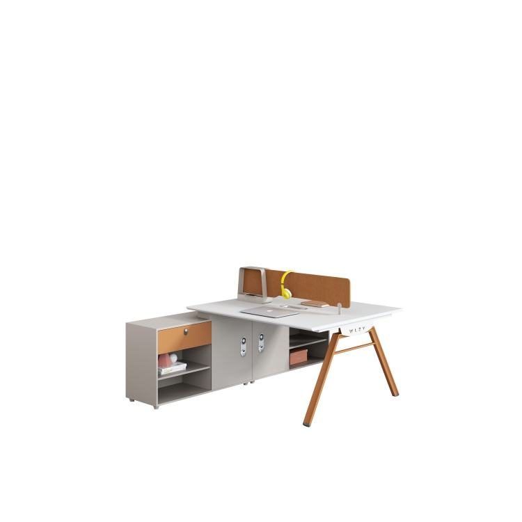 Office Cubicle Workstation Work Computer Desk Modern Wooden Employee Seat Partition Luxury Executive White Table Furniture Set