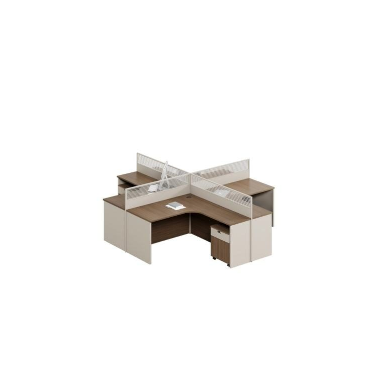 Contemporary Wooden Office Staff Desk Modern Computer Desk with Boot Screen Privacy Table Workstation Panel Wood Style
