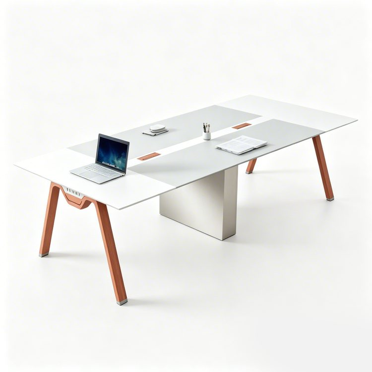 Conference Table-Morandi Orange Colorblock System-Eco-Friendly Wood Modern Design Multi-Functional Simple and Durable