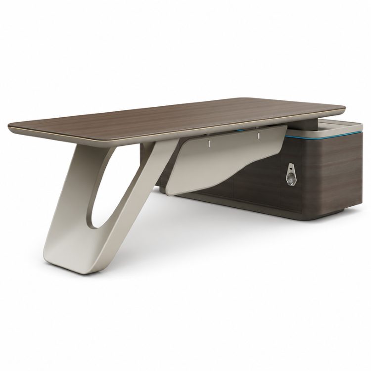 New Upgrade Large Manager Boss L-Shape CEO Executive Office Desk With Multifunctional Socket and Coded Lock